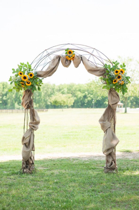 sunflower-inspired arch decor