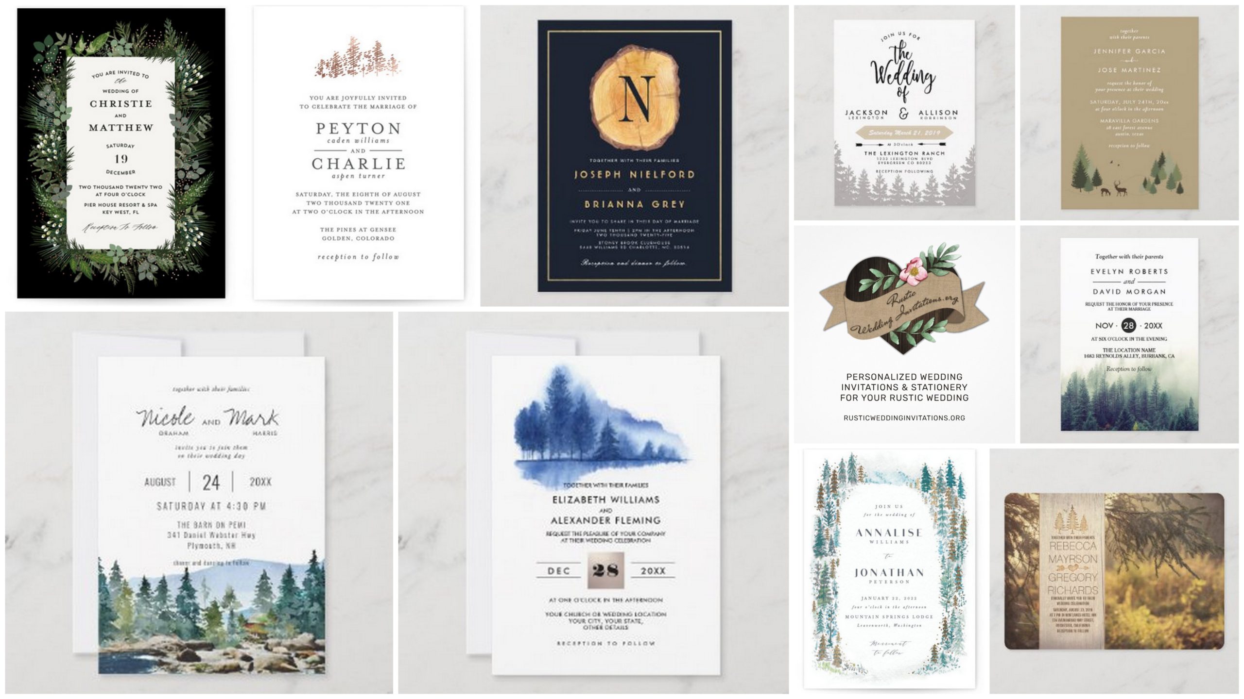 forest wedding invitations