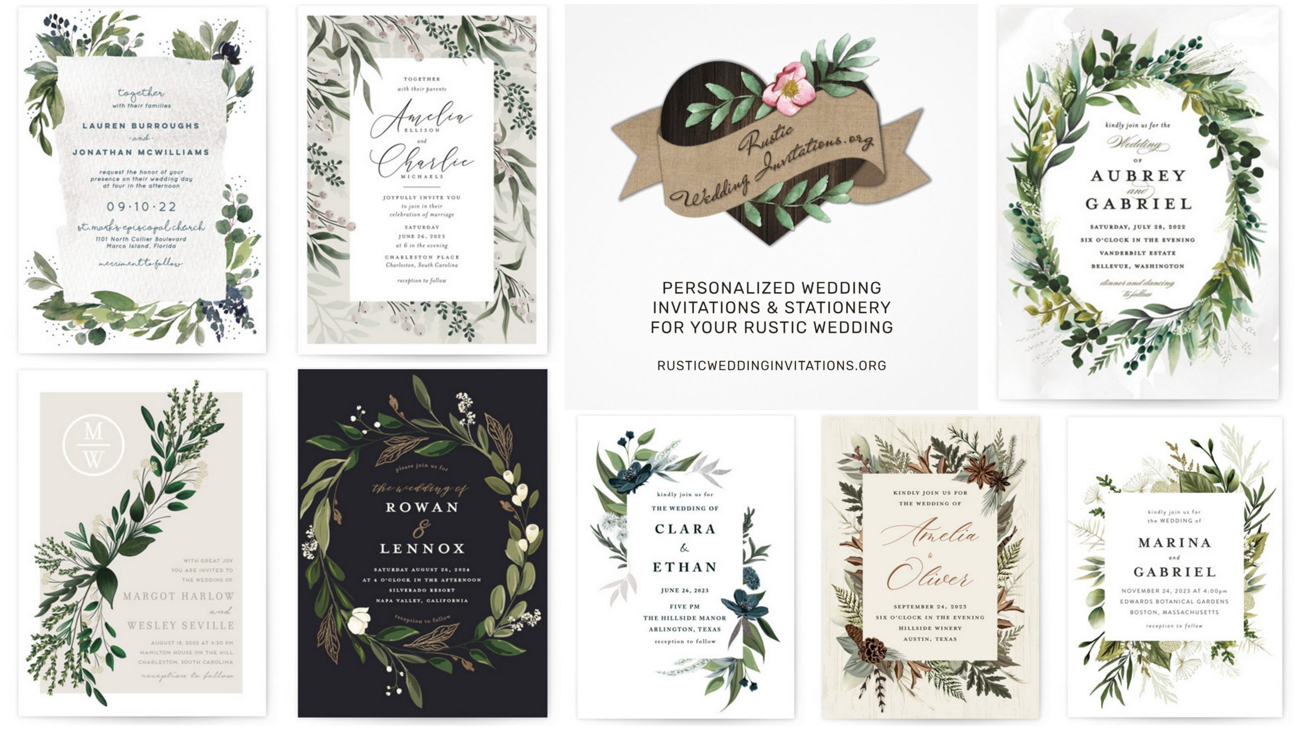 Greenery Wedding Invitations