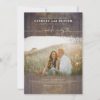Cute Script Elegant Photo Overlay Rustic Wood Wedding Invitation