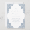 Elegant Dusty Blue Lace Wedding Invitation