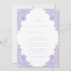 Elegant Purple Lavender Lace Wedding Invitation