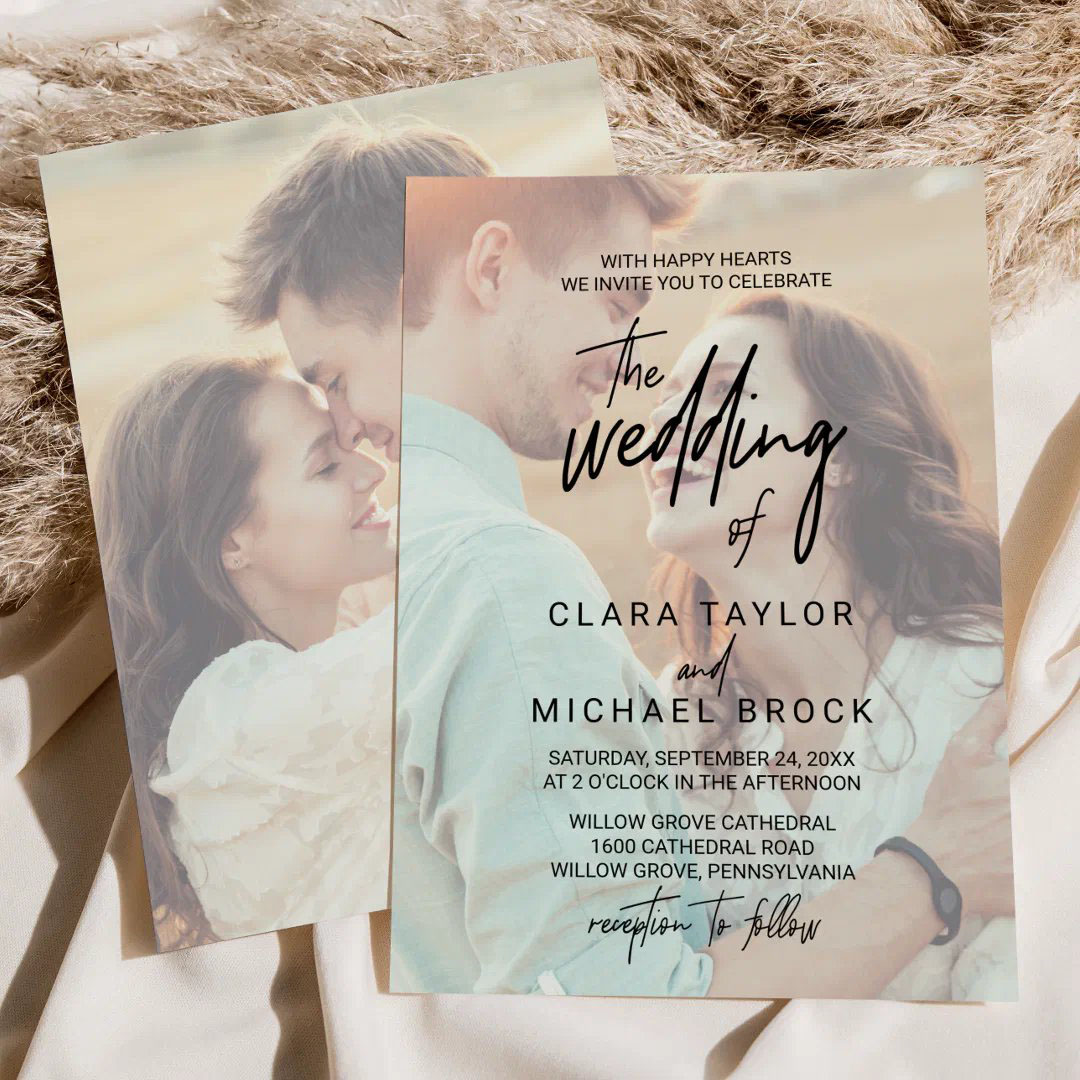 Rustic Photo Wedding Invitations
