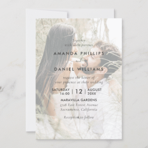 Elegant Modern 4 Photo Wedding Invitation (Front)