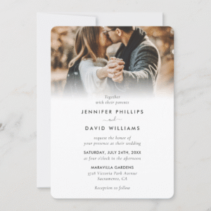 Modern 4 Photo Wedding Invitation (Front)